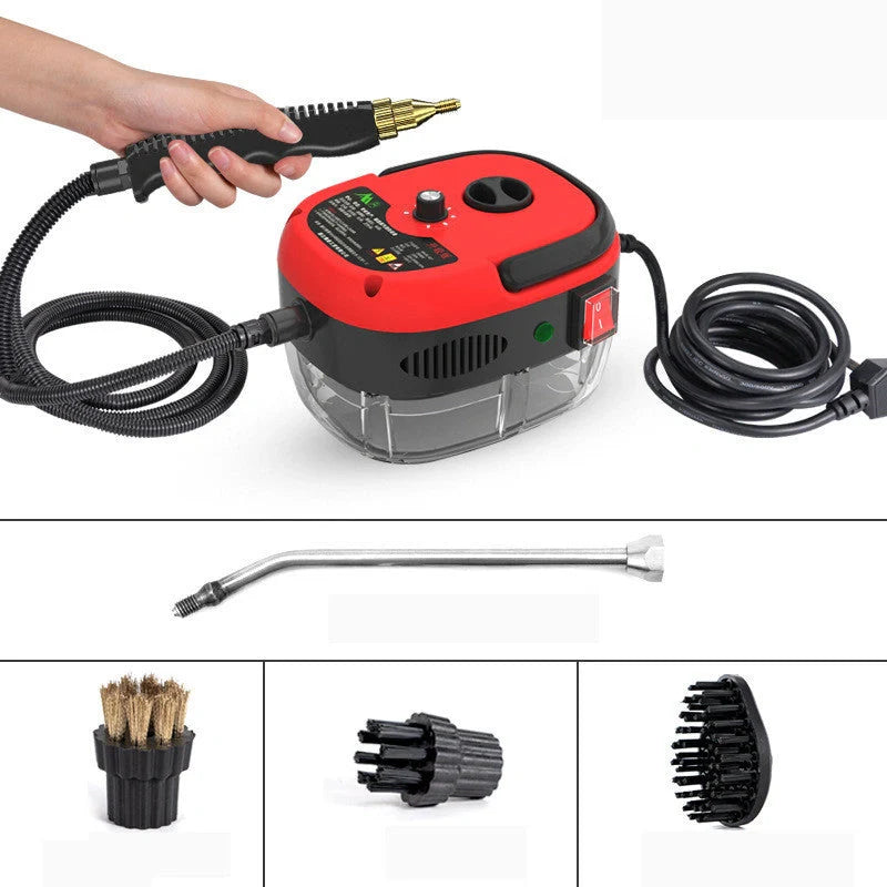 High Pressure Steam Cleaner with large glass water tank and multiple nozzles for kitchen cleaning