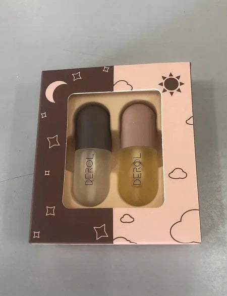 Day Night Instant Volume Lip Plumper Oil in light yellow for hydration and repair