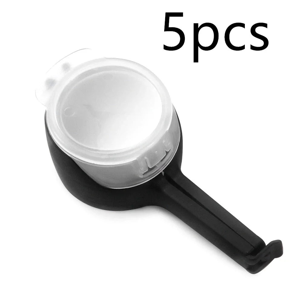 Premium food preservation clip with airtight seal and wide pouring spout to keep snacks fresh