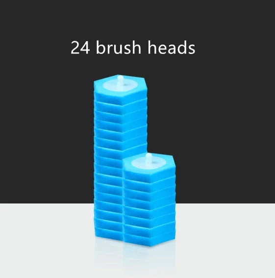 Premium disposable toilet brush with plastic, sponge, and scratch-resistant cloth for effective and hygienic bathroom cleaning