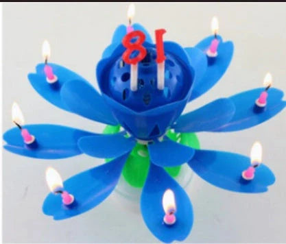 Musical Lotus Candles in various colours, showcasing the elegant lotus design and music feature