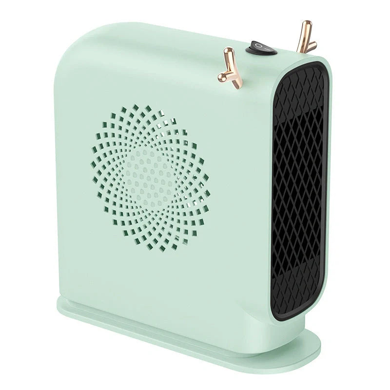 Compact Desktop Heater in Macaron Green, Ivory White, and Maya Yellow for small space warmth