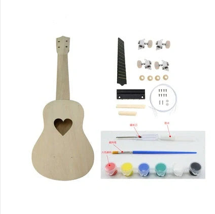 Hand-painted cherry blossom ukulele for beginners with durable basswood construction