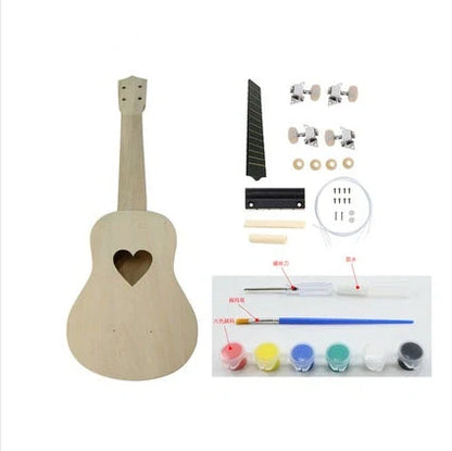 Hand-painted cherry blossom ukulele for beginners with durable basswood construction