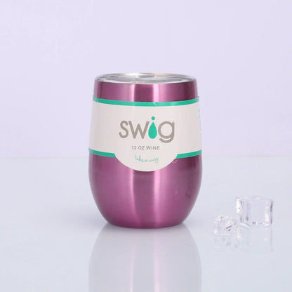 Premium Stainless Steel Insulated Wine Tumbler in Various Vibrant Colors - 12 oz Capacity, Vacuum Sealed Design