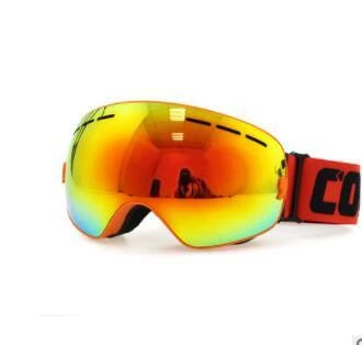Premium ski goggles with anti-fog spherical lenses, available in a variety of frame and lens color options for winter sports enthusiasts.