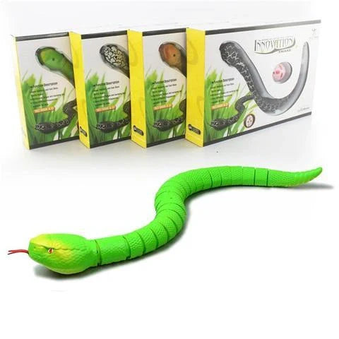 Realistic remote control toy snake with retractable tongue and swinging tail