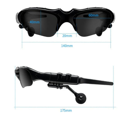 Bluetooth 5.0 Smart Sunglasses with wireless headphones and microphone for high-fidelity audio and eye protection