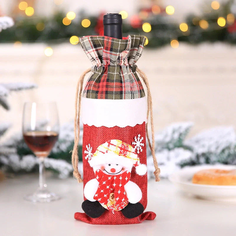 Festive Christmas wine bottle socks in vibrant colours, 14cm x 31cm