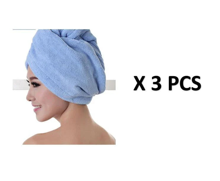 Luxury microfibre hair drying cap with absorbent and quick-drying properties, available in various colours