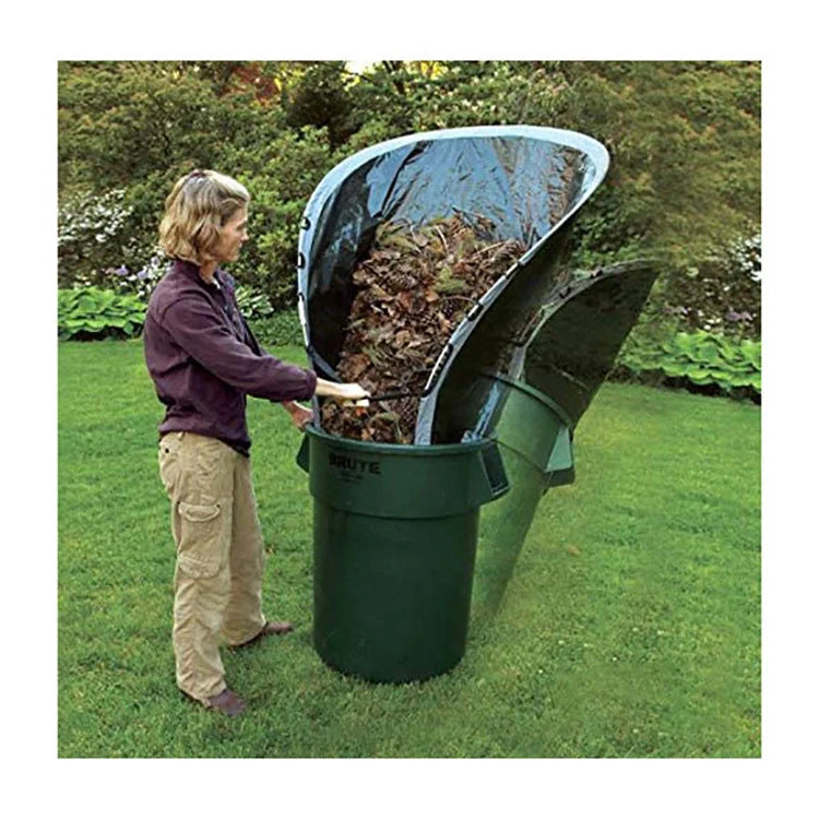 Green foldable leaf storage bag for garden clean-up, 140cm x 140cm