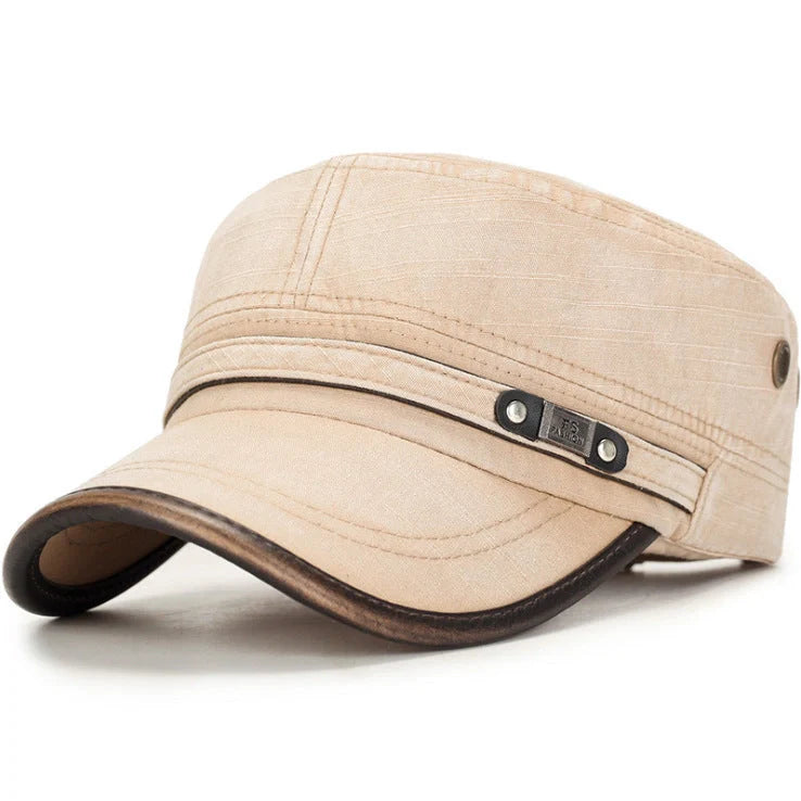 Malecap Middle-aged Casual Cotton Flat Cap in various colours with tie-dye pattern