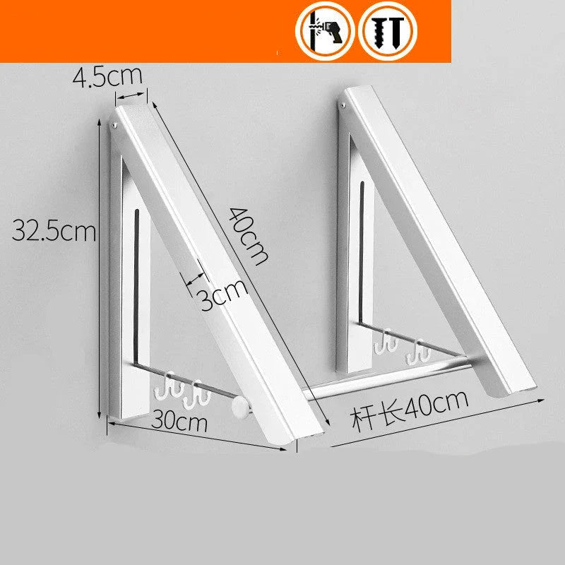 Foldable Aluminium Wall Drying Rack for Waterproof Hanging - Premium British-Quality Space-Saving Solution