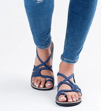 European and American beach flip flops with anklet straps in various colours