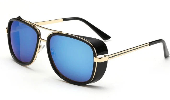 Stylish driving sunglasses with a retro-inspired design, durable metal and plastic frame, and advanced UV protection for all-weather driving and outdoor activities.