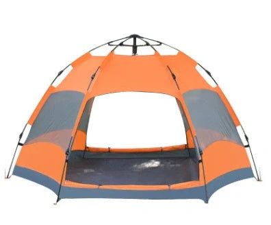 Automatic hexagonal camping tent in various colours with carbon fiber poles