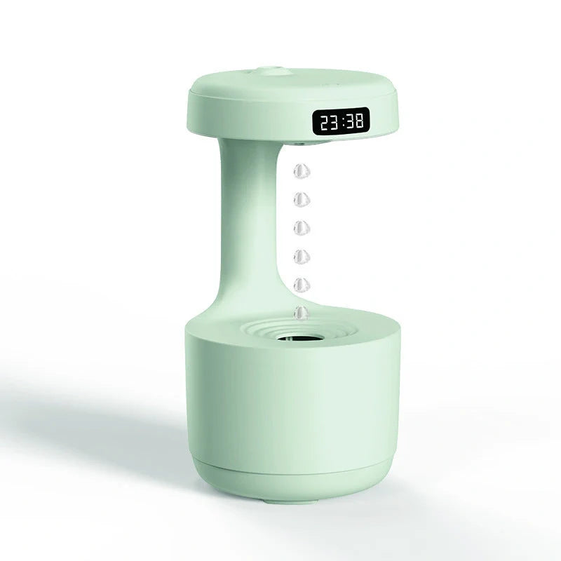 Levitating Water Drops Humidifier with LED night light on a desk