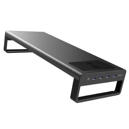 Compact USB 3.0 keyboard storage rack made of premium aluminium alloy with four high-speed USB ports for charging and data transfer