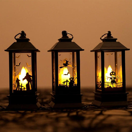 Enchanting Halloween pumpkin lamp with intricate design and warm LED lighting, perfect for seasonal decor