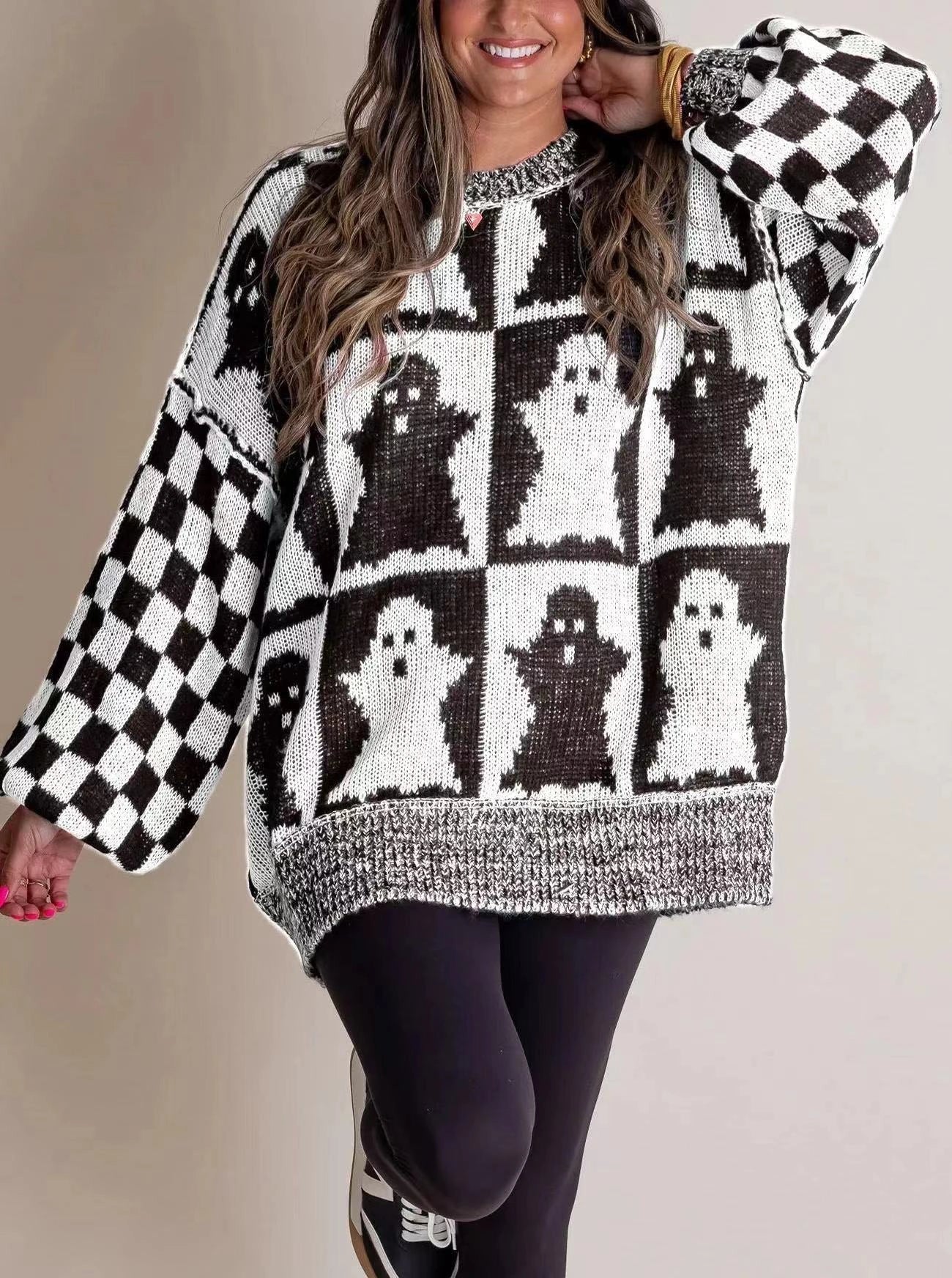 Halloween Cartoon Pumpkin Ghost Sweater in various colours