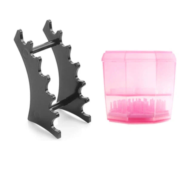 14-hole makeup brush holder in various colours for organising and drying brushes
