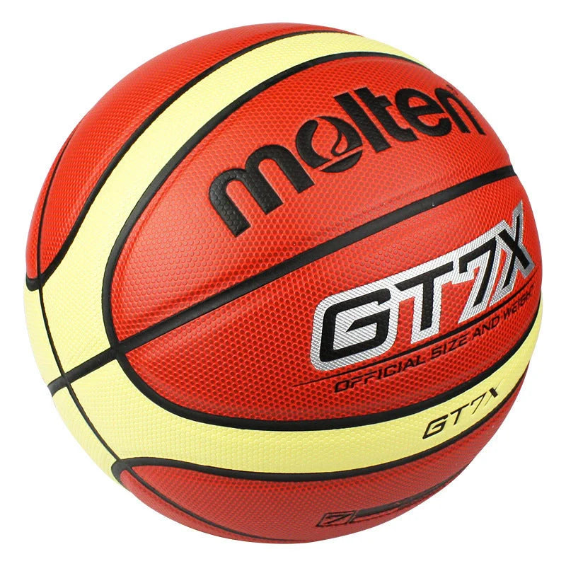 Outdoor wearable basketball with PU rubber liner for enhanced durability and grip