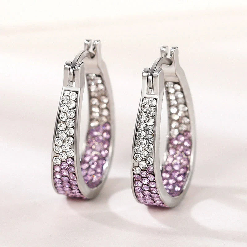 Colourful geometric diamond earrings for women with English letter detailing