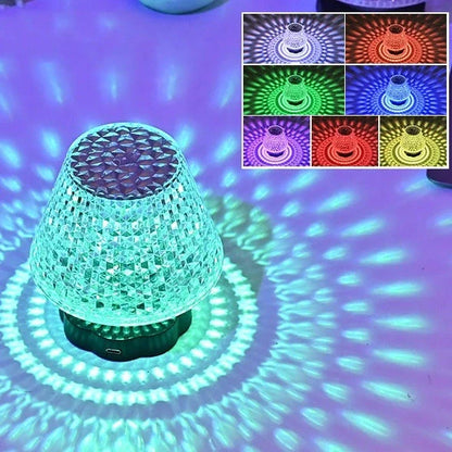 Diamond crystal table lamp with USB touch sensor and dimmable LED light