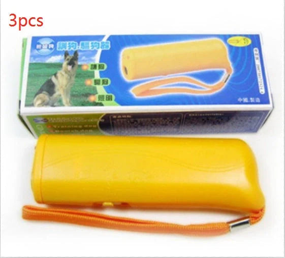 3-in-1 Anti Barking Dog Training Device with ultrasonic repeller and LED flashlight