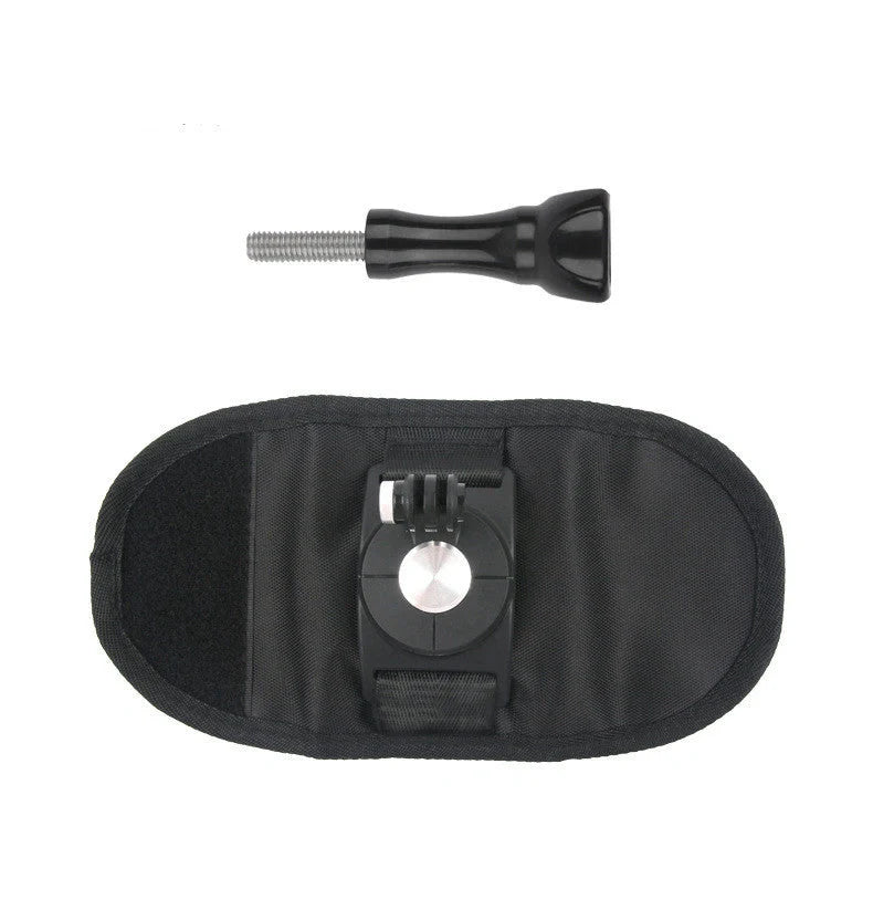 Camera backpack clip holder in black, made from POM/PVC plastic and polyester cloth, weighing 69.5 g