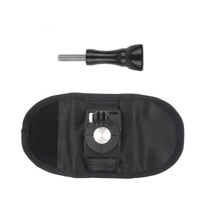 Camera backpack clip holder in black, made from POM/PVC plastic and polyester cloth, weighing 69.5 g