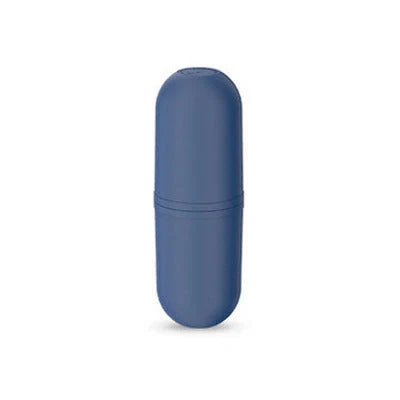 Capsule-shaped travel bottle in various colours with leak-proof design
