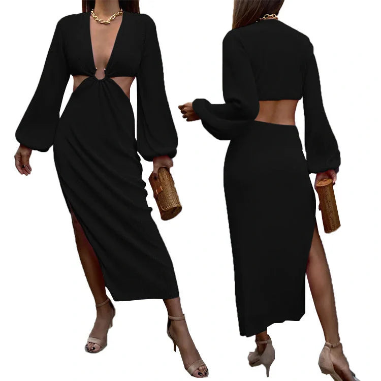 Stylish pressed pleated dresses in vibrant yellow, classic black, and chic dark pink colours for glamorous autumn fashion