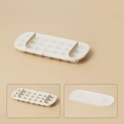 Versatile ice cube tray with high capacity, easy release, and dedicated storage compartment for included ice shovel
