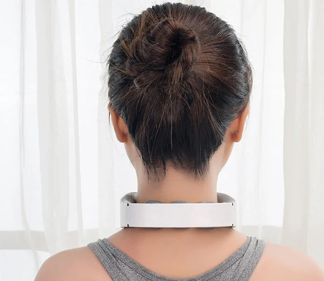 USB Charging Neck Massager with adjustable strength levels for cervical pain relief
