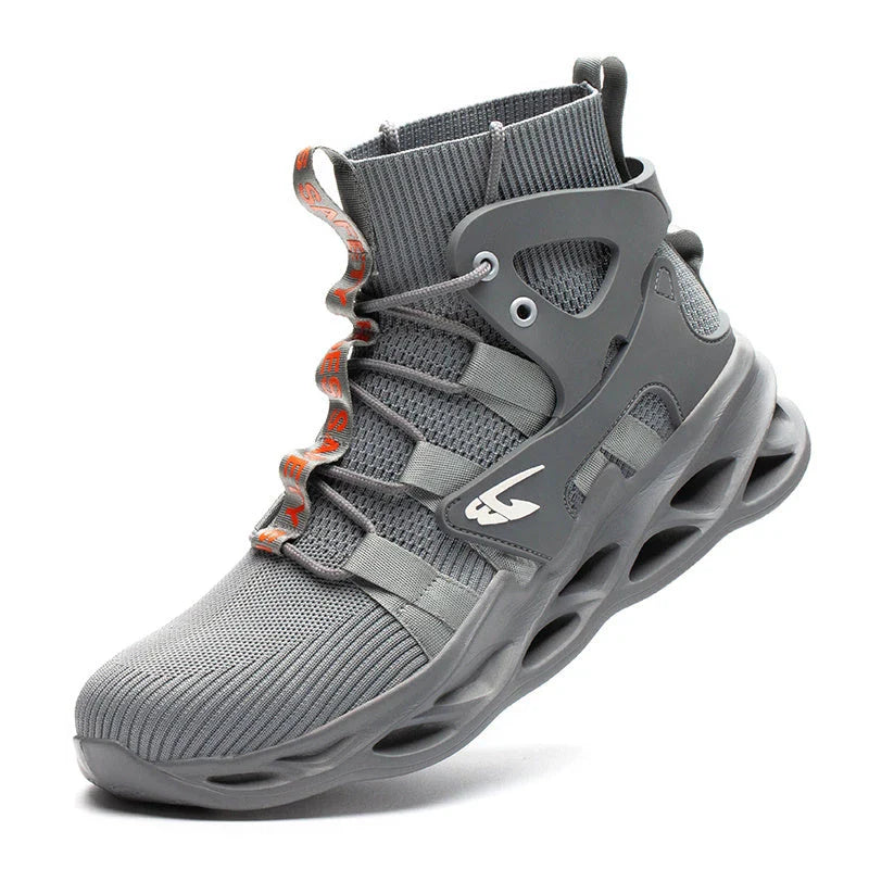Men's steel toe work boots with puncture-resistant and breathable construction for maximum safety and comfort on the job site