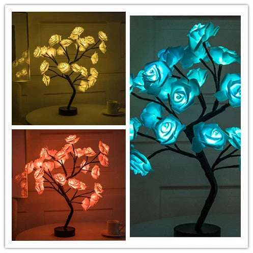 Enchanting Rose Flower Lamp with warm, soothing lighting and USB/battery power options for versatile home decor