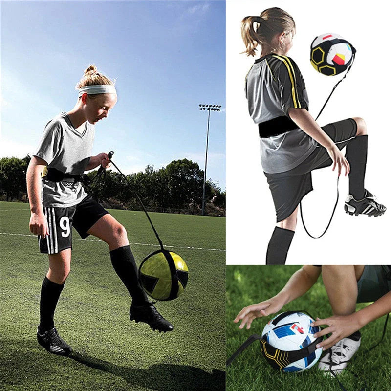 Adjustable Football Trainer for solo soccer skills practice