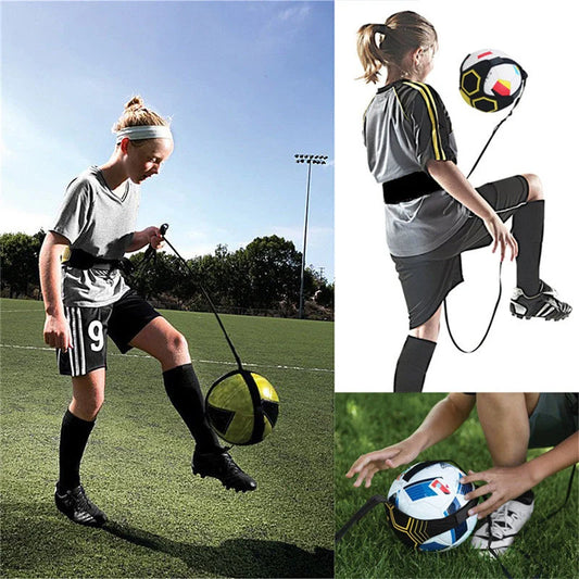 Adjustable Football Trainer for solo soccer skills practice