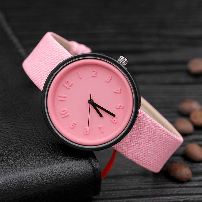 Elegant ladies' quartz watch with alloy dial, mineral glass mirror, and PU leather strap in various stylish colours