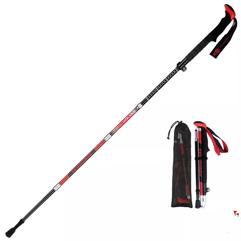 XINDA ultralight carbon trekking poles with adjustable sections and tungsten tips