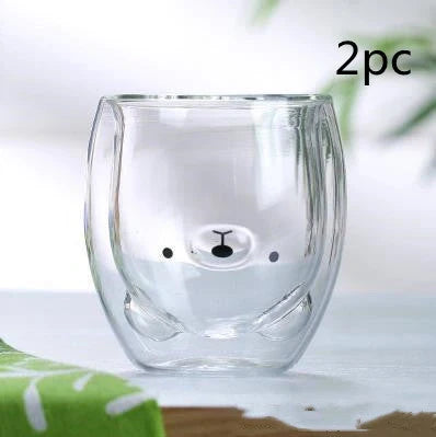 3D double-layer panda cup with skull design and festive inner Christmas tree