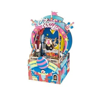 DIY 3D Kitty Ballet Wooden Puzzle and Music Box Toy, ready for assembly