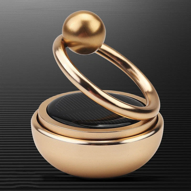 Solar-powered car air freshener with 360-degree rotation in various colours