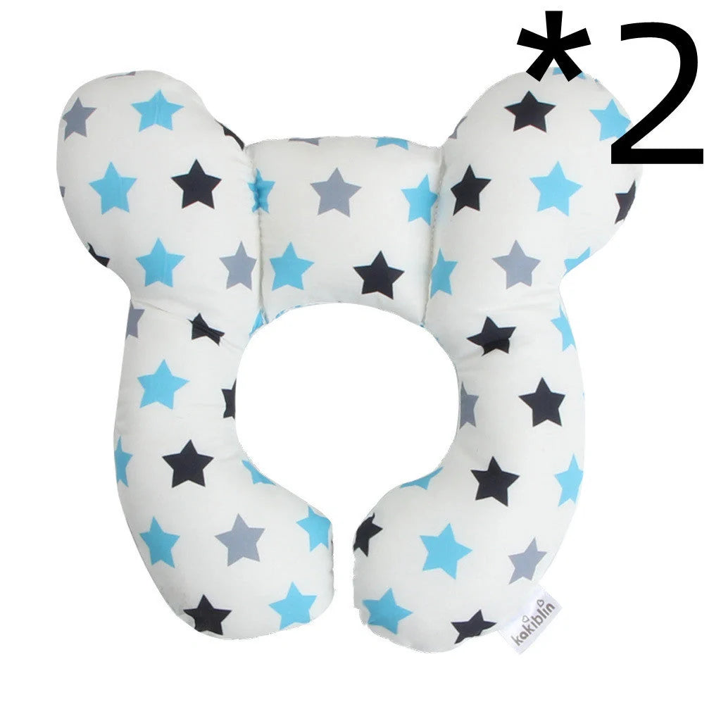 U-shaped baby head support pillow in pure cotton for car safety seats