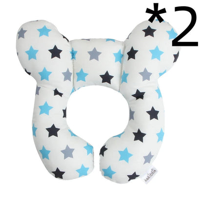 U-shaped baby head support pillow in pure cotton for car safety seats