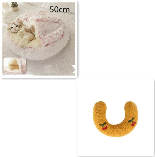 Cozy and comfortable 2-in-1 pet bed for cats and dogs, featuring plush, warm, and soft materials