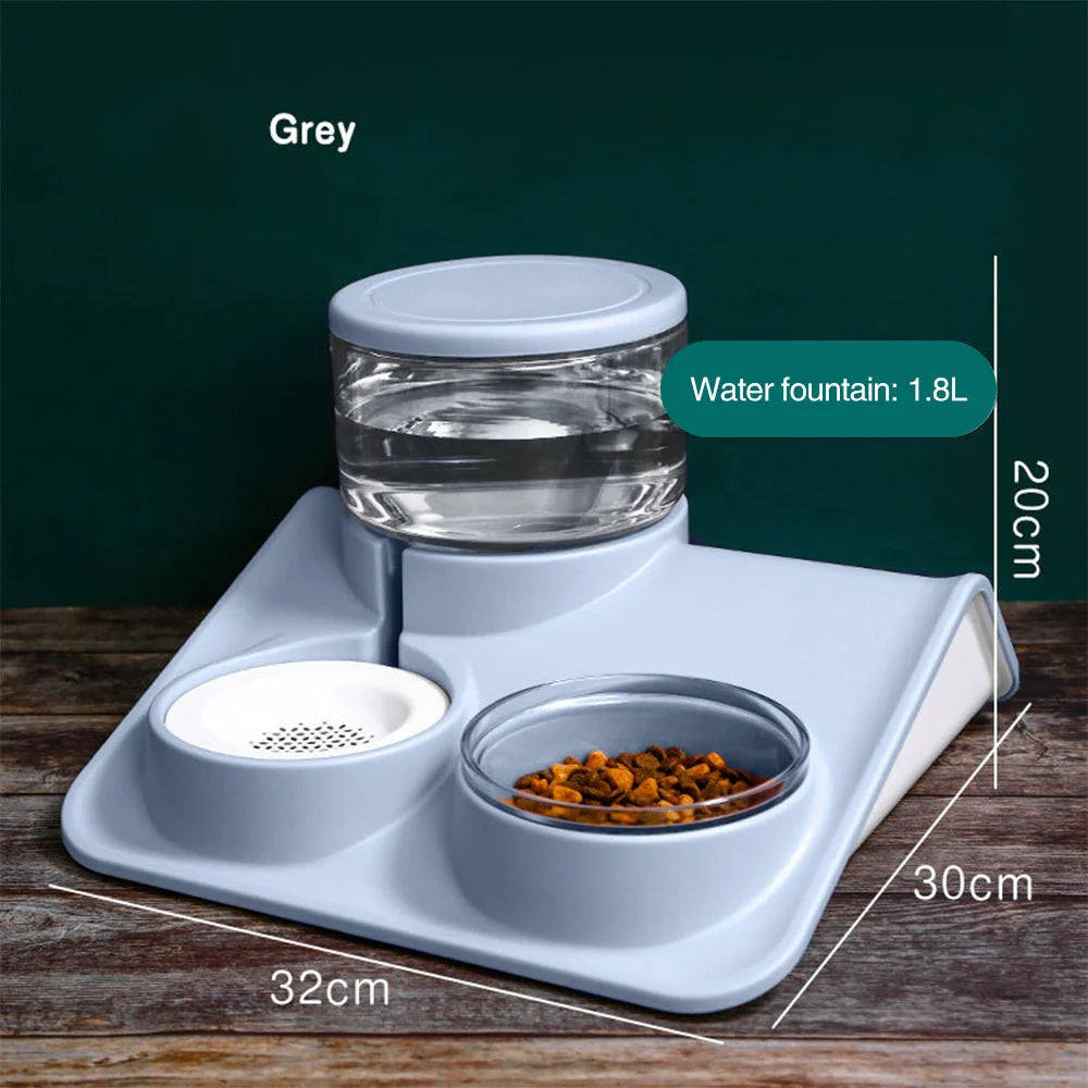 Automatic Feeder Water Fountain for pets with 1.8L capacity and filter system