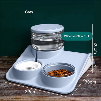 Automatic Feeder Water Fountain for pets with 1.8L capacity and filter system