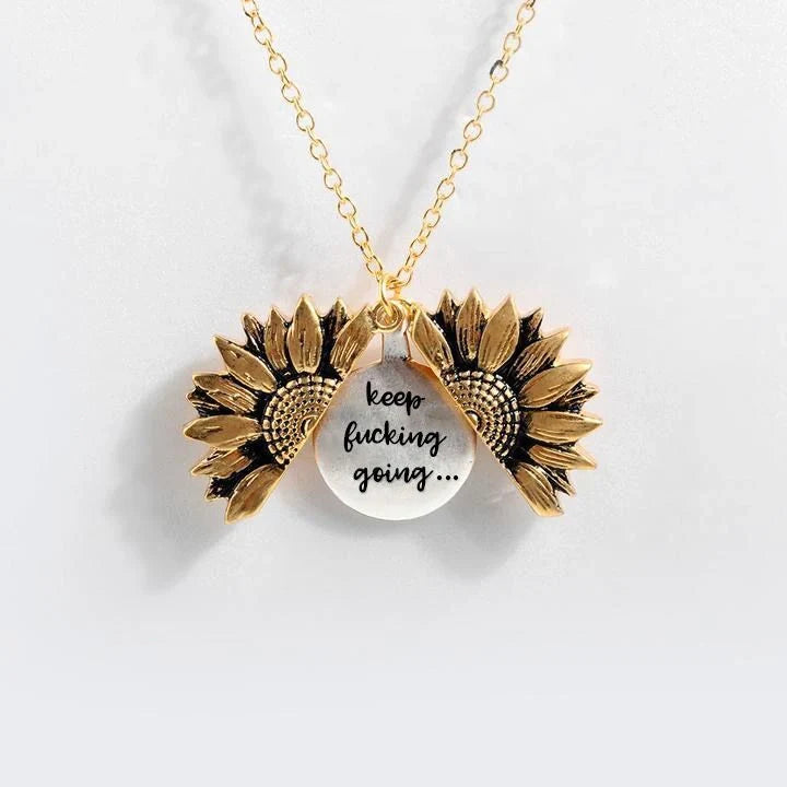 Elegant Sunflower Double-layer Lettering Necklace in various colours